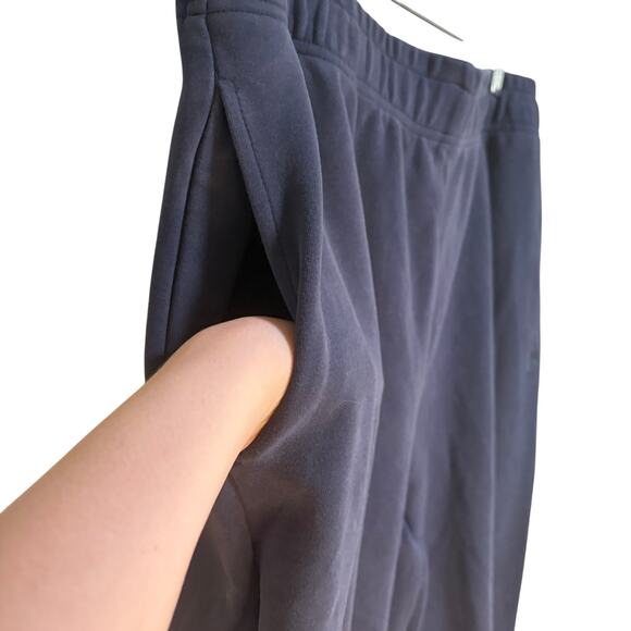 BuffBunny Navy Drawstring Sweatpant Joggers Large Athleisure Loungewear Fleece - Picture 6 of 11